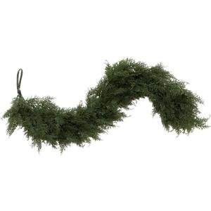 Nearly Natural 5ft Artificial Cedar Garland – Realistic Faux Greenery Vine for Fireplace Mantle, Holiday Table Runner, and Christmas Home Decor – Green