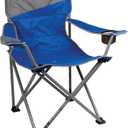 Coleman Big-N-Tall Camping Chair with Cup Holder & Side Pocket, Water-Resistant XL Outdoor Seat Supports up to 600 lbs, Great for Camping, Tailgating, Firepits, Patio, & More (Blue)