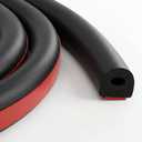 Pangda 26ft Foam Rubber D Shape Seal Strip 0.5" W x 0.5" H Self Adhesive EPDM Rubber Weather Stripping RV Slide Out Seal Heavy Duty Automotive Weather Stripping for Car Truck RV Boat Home