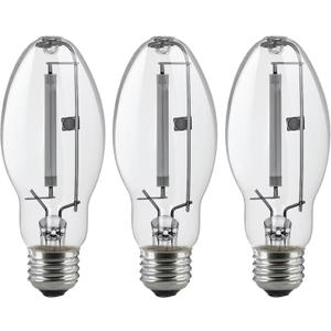 3 Pack LU150/MED 150W High Pressure Sodium Light Bulb ED17 Medium Base Clear Bulb (E26 Base) ANSI Code S55 15000 Lumens 2100K 20000 Hours