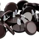 Furniture Glides Sliders-Furnigear PTFE (Teflon) Chair Leg Movers Sliders for Carpet and Hardwood Surface - Move Your Furniture Easy & Safely - Best Floor Protector (1 inch/Nail, Brown-40pack)