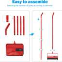 Eyliden Carpet Sweeper, Mini Size Lightweight Hand Push - No Noise, Non-Electric, Easy Manual Sweeping Only for Carpet Cleaning (Red)