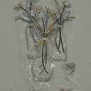 Pigort 3 Pieces Metal Flowers Wall Arts - Rustic Farmhouse Decor Beige Minimalist Flower Wall Decors for Living room Bathroom Bedroom Dining Room-Housewarming Gifts (Beige, Vase-C) (Beige Gold)