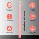 12 Pack Pink Taper Candles - Taper Candles 10 Inch Dripless, Smokeless & Unscented - 8 Hours Long Burning - Tall Candlesticks - Ideal for Weddings, Dinner Parties, Home Decor, Birthday Party