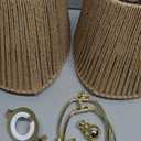 Rattan Lamp Shades Set of 2, Floor Lamps with Lamp Harps Lamp Shade Holder, Fabric Drum Shade with PVC Lining, Spider Fitter for Table Lamps,Floor Lamps, 5.5x8.7x6.6 Inch