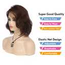 Short Wavy Brown Bob Wig for Women Synthetic Heat Resistant Side Part Halloween Cosplay Wig