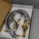 SaniteModar Polished Gold Bathroom Sink Faucet,Brass Bathroom Faucet 3 Hole,Widespread Bathroom Faucet for Sink 3 Hole,2 Handles Design with Water Supply Lines