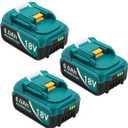 Battery for Makita 18V Battery 6.0Ah, 3Pack Replacement Batteries Compatible with Makita 18 Volts Battery BL1860 BL1820 1830B 1840B 1850B, Fit with Original makita 18V Battery Chargers Blue