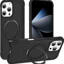 Compatible with iPhone 16 Pro max Case with Invisible Magnetic Kickstand [Compatible with MagSafe] [10-FT Military Drop Protection] Hard Back Soft Edge Promax Case 6.9 Inch, Black