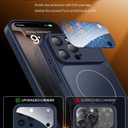 Magnetic for iPhone 16 Pro Case with Camera Lens Protector, Compatible with MagSafe, Camera Control Button, Slim Shockproof Phone Cover for iPhone16 Pro, Blue