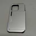 Nvollnoe Compatible with iPhone 15 Pro Case with Card Holder Heavy Duty Protective Dual Layer Shockproof Hidden Card Slot Slim Wallet Phone Cover for Women&Men 6.1 inch(Gray)