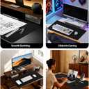 YSAGi Leather Desk Protector, Office Mat, Large Mouse Mat, Non-Slip PU Leather Blotter, Laptop Desk Pad, Waterproof Writing Pad for Office and Home (Black, 47.2" x 23.6")