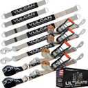 Vulcan Ultimate Axle Tie Down Kit - Silver Series Webbing - Includes (2) 22 Inch and (2) 36 Inch Axle Straps, (2) 96 Inch Snap Hook Ratchet Strap, and (2) 112 Inch Loop Tie Down Combinations