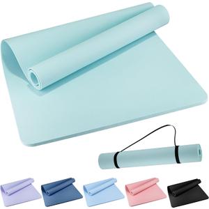 Extra Wide Yoga Mat 72" x 32", 6mm Non Slip TPE Exercise Mat with Carrying Strap, Large Workout Mat for Yoga, Pilates, Stretching, HIIT & Home Gym