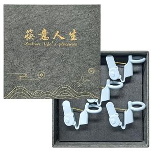 Chopsticks Helper, 5 set Light Blue Holders for 0.276-inch Diameter Chopsticks,Training for kids and Adults,Gift Box Set