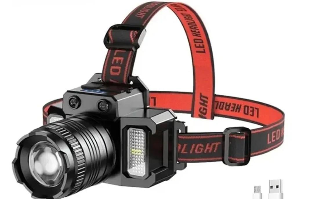 Zoomable Headlamp USB Rechargeable Motion Sensor Waterproof LED Headlamp