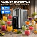 3-in-1 Slushie Machine, Ice Cream Maker & Frozen Drink Maker with 7 Preset Programs, No Ice Needed, 10 Mins Rapid Chill, 300 oz/Hour, LED Display, 304 Stainless Steel, Removable Cup & Stirrer