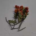 Ling's Moment Pompon Mum Artificial Flower, 5pcs Faux Silk Mini Chrysanth with Stems, Bulk Fake Wedding Filler Flowers for DIY Bouquet Centerpieces Arrangements Shower Decorations, Burnt Orange