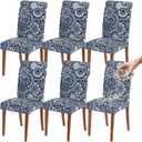 Waterproof Dining Chair Covers Set of 6,Stretch Spandex Chair Slipcovers for Dining Room Chairs, Removable Washable Kitchen Chair Covers, Elastic Chair Protectors for Home Restaurant Banquet (A-totem Patterns)