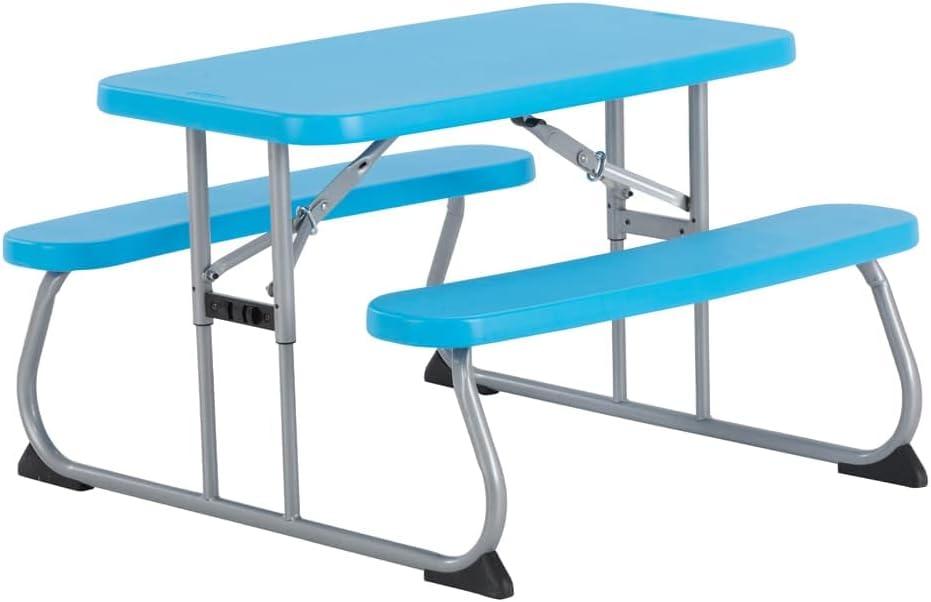 LIFETIME Kids Picnic Table, 35 Inch, Blue, 32.5" L X 35.5" W X 21" H