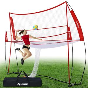 14 * 11FT Volleyball Training Equipment Net for Indoor Outdoor Use Volleyball Practice Net Great for Serving and Dunking Drills with Easy Setup