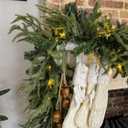 Prelit Christmas Garland 9ft with 50 LED Lights, Battery Opreated Christmas Decor Timer for Mantle Staircase Indoor and Outdoor Prelight Xmas Garland