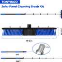 30 FT Reach Solar Panel Cleaning Brush Kit with 5-24 FT Telescopic Extension Pole, Water Fed Pole with Dual Action Flip-Lock & Screw Fixing Design, Ideal for Snow Removal, Windows, Boats, RVs
