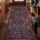 SERISSA Vintage Red Black 2x6 Runner Rug Non Slip,Washable Oriental Runners
