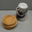 LUKA Ceramic Coffee Espresso Cups with Saucers Set with Metal Holder, 4 oz Porcelain Demitasse Cups For Tea, Espresso, Latte, Coffee, Cafe Mocha, Set of 6, White