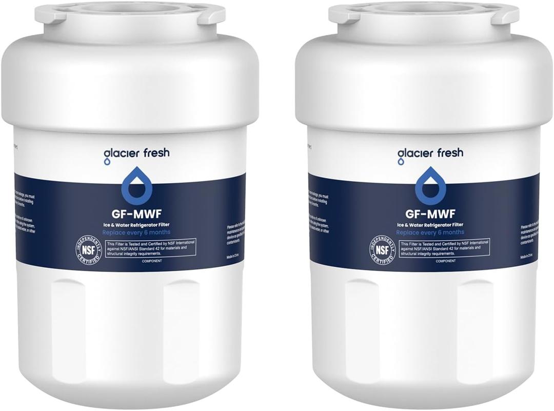 GLACIER FRESH Replacement for MWF Refrigerator Water Filters, SmartWater MWFP, MWFA, GWF, HDX FMG-1, WFC1201, RWF1060, 197D6321P006, Kenmore 9991, 2 Pack (White)
