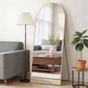 Mirror Full Length 64"x21", Arched Full Body Floor Mirrors with Stand | Shatterproof Glass, Aluminum Alloy Frame, Free Standing, Wall Mounted or Leaning for Bedroom Living Room Entryway