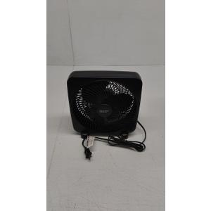 Comfort Zone Box Fan, 9 inch Portable Desk fan, Quiet 3 Speed Mini Fan for Bedroom, Electric Bedside Table Fan, Black