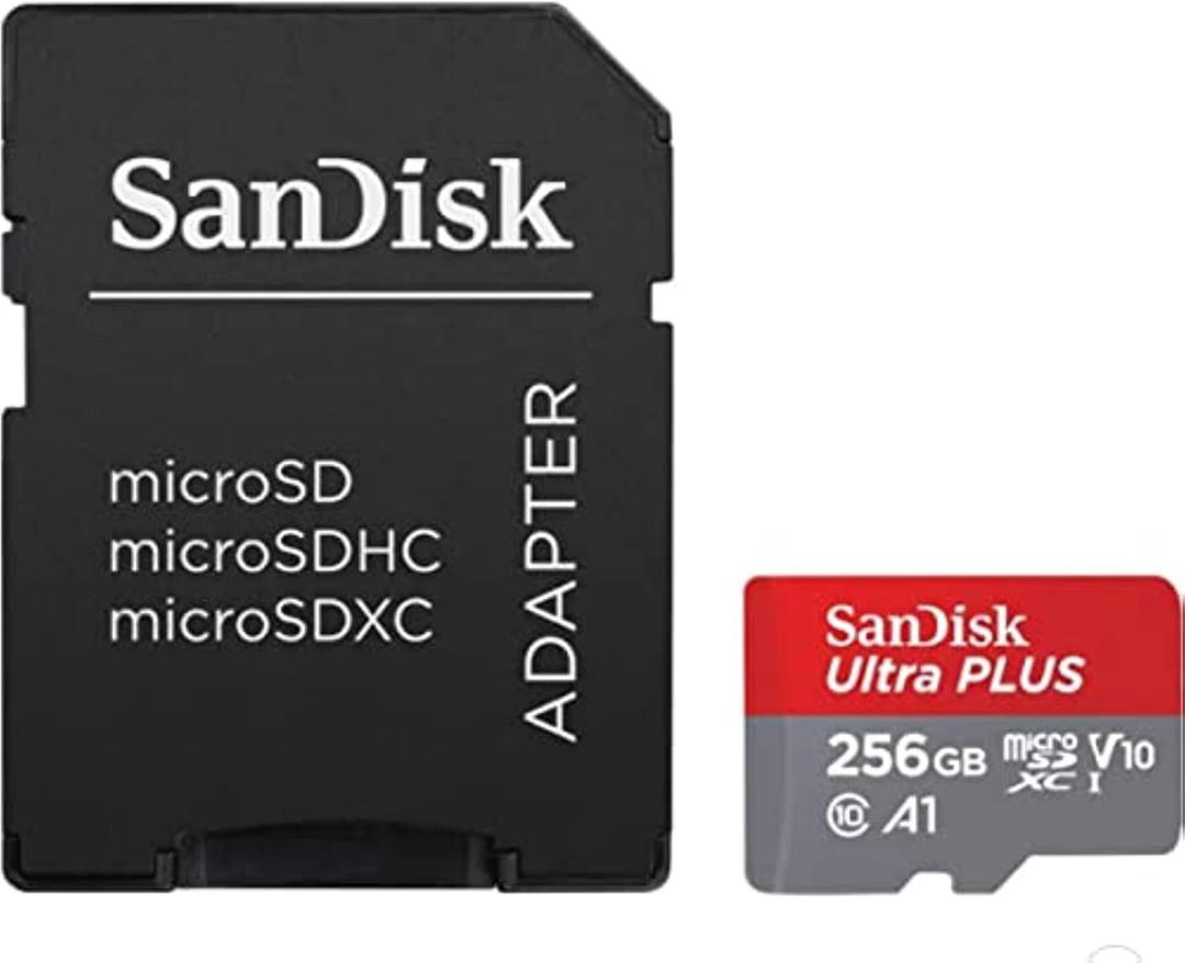 Sandisk Ultra Plus 256GB MicroSDXC UHS-I Card with Adapter 130MB/s Class 10 XC1 V10