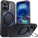 ESR for iPhone 16 Plus Case,Camera Control Button Compatible with MagSafe, Military-Grade Protective Case, Built-in Stash Stand Phone Case, Scratch-Resistant Back Cover, Classic Series, Frosted Black