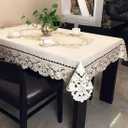 57 Inch X 86 Inch Oblong Tablecloth, Vintage Embroidery Flower Lace for Wedding Party Dining Restaurant Home Decoration Table Cloth Rectangular