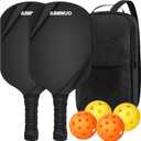 Pickleball Paddles, Fiberglass Pickle Ball Paddle Set, 16mm Lightweight Pickleball Paddles for Men Women Kids Indoor & Outdoor