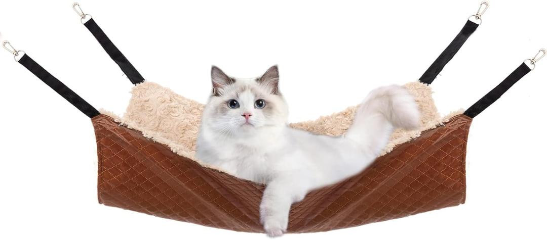 JOYELF Cat Hammock Bed, Medium Reversible Cage Hammock Hanging Soft Bed for Kitten, Ferret, Puppy or Small Pet (Medium-18"x14")