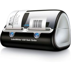 DYMO Label Printer | Label Writer 450 Twin Turbo Direct Thermal Printer Fast Printing Great for Labeling Filing Shipping Mailing Barcodes and More Home & Office Organization (1 Quarts (Pack of 1))