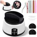 2 In 1 Automatic Upgraded Acetone Nail Polish Remover,Acrylic Gel Remover Machine Set, Electric Steamer Nail Soaking Bowl Without Harming Hands Nail Art Tools Nail Gel Removal (White)