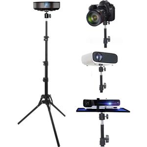 Coret Projector Tripod Stand Mount, Portable Tripod Mount Floor Stand, Folding, Outdoor Stand for Projector, Adjustable Height 19in to 75in (not incluld Tray) (FZ-25-75in)
