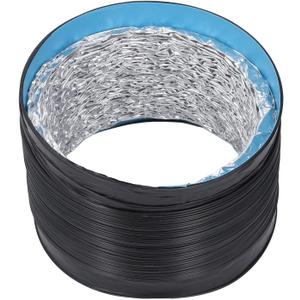 7in Vent Hose, Flexible Aluminum Foil Duct for HVAC System, Greenhouse, Kitchen, Steel Wire Spirals, Noise Reduction, 6.56ft Length