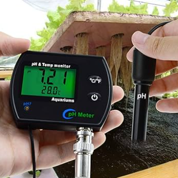 2-in-1 Combo pH & Temperature Meter Water Quality Tester Replaceable BNC pH Electrode for Aquariums Hydroponics Tanks Aquaculture Laboratory