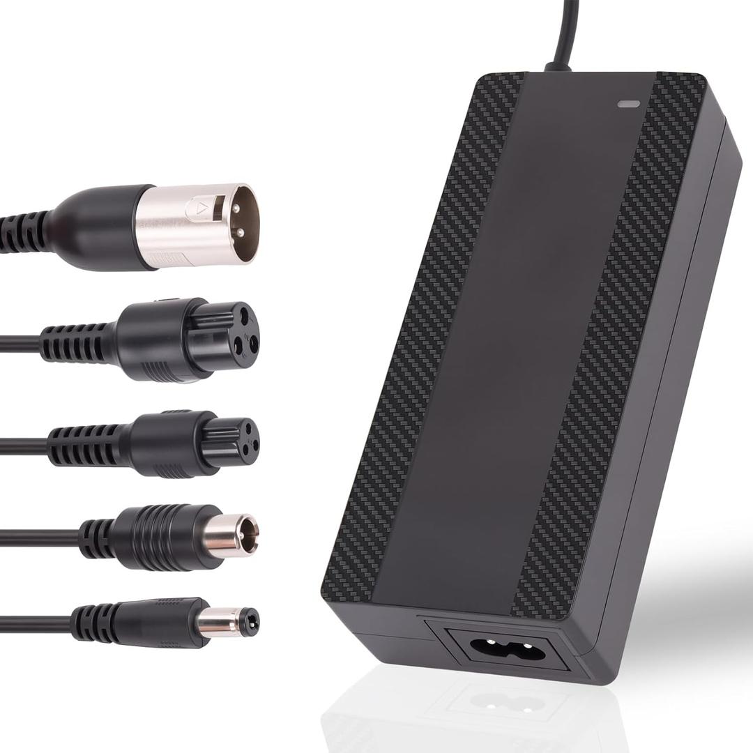 42V 2A Electric Scooter Charger for 36V Lithium Battery, 5-in-1 Plug Ebike Charger for Gotrax, Jetson, Razor, Swagtron, Bird, Segway,UL Certified