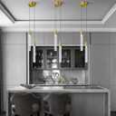 Modern Light Fixture Kitchen Island Pendant Light Dimmable LED Gold Pendant Lights Mini Crystal Pendant Lighting for Bedroom Dining Room Living Room2-Light
