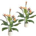 43'' Bird of Paradise Artificial Plant with Flowers Set of 2 Fake Trees