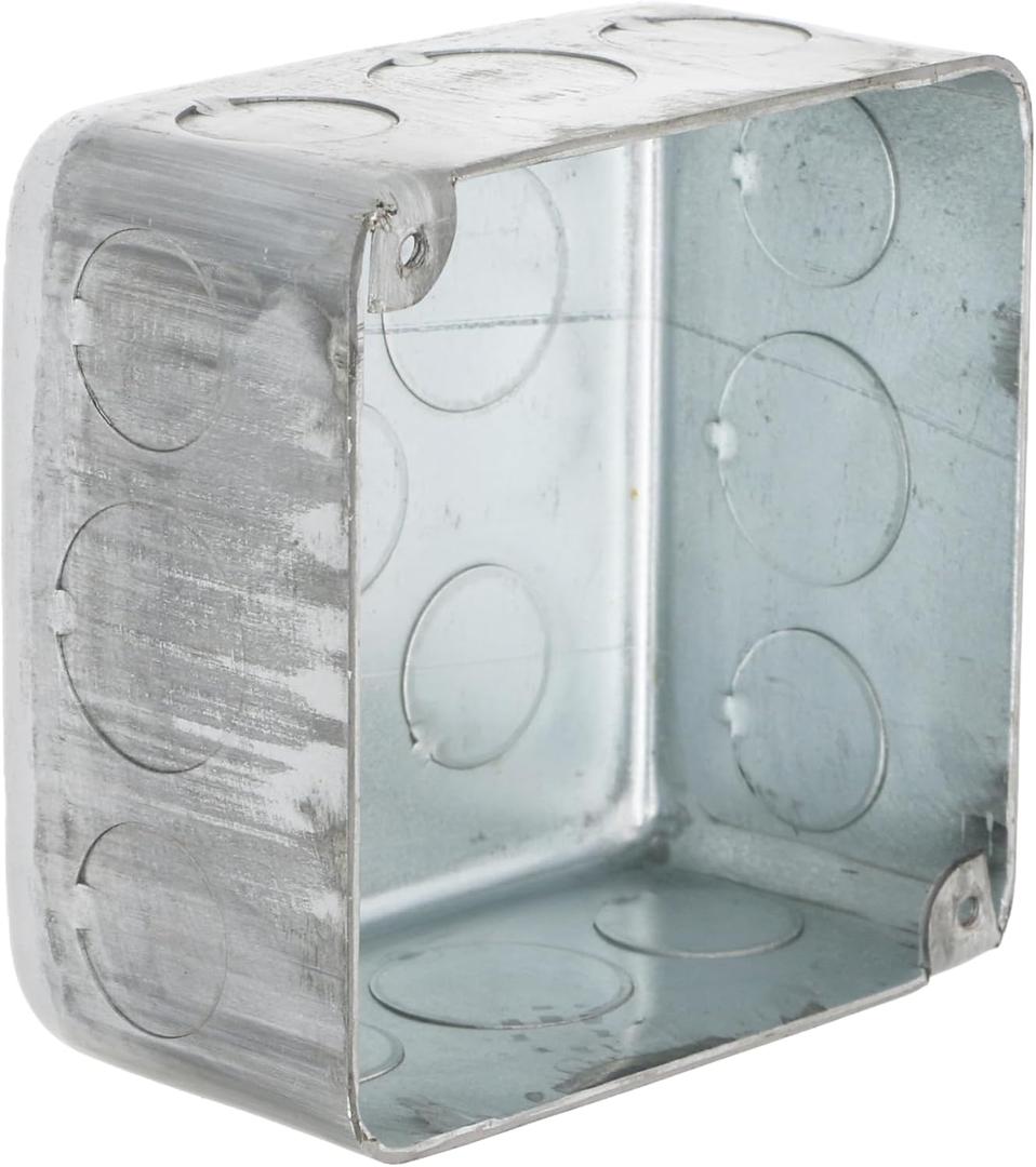 RACO 239 4 in. Square Plenum Box, Eleven 1/2 and Five 3/4 in. Knockouts, Drawn, 2-1/8 in. Deep, Gray