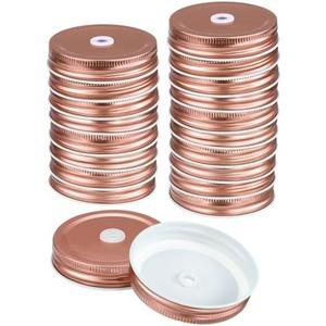 uxcell 28 Pcs Mason Jar Lids with Straw Hole, 70mm Tinplate Canning Lids Fits Regular Mouth Mason Jar, Drinking Lids Set Reusable for DIY, Drinking, Daily Food Storage, Rose Gold uxcell 28 Pcs Mason Jar Lids with Straw Hole, 70mm Tinplate Canning Lids Fits Regular Mouth Mason Jar, Drinking Lids Set Reusable for DIY, Drinking, Daily Food Storage, Rose Gold