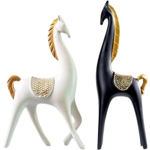 Resin Horse Collection Statue Couple Horse Statue Modern Art Sculpture Home Office Decoration, Best Decoration Gift for Living Room, TV Cabinet, Christmas Decor Indoor