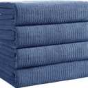 Bath Towels Set of 4 Extra Large 35 x 70 Inches,Luxury Thick High Absorbent and Quick Dry Bath Sheet,Ultra Soft Microfiber,Bathroom,Beach,Yoga,Sport,SPA,Fitness (Electric Blue)