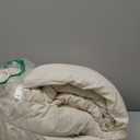 UNIKOME Goose Feather Down Comforter - All Season Duvet Insert with Soft Downproof Cover, Cloud-Like Fluffiness Down Feather Comforters (Full/Queen, Cream, 88"X88") (01 Lightweight Warmth-Cream)